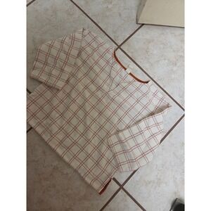 Liilu Kids Organic Cotton Windowpane Grid Tunic Top Rust Cream Size 2Y Portugal